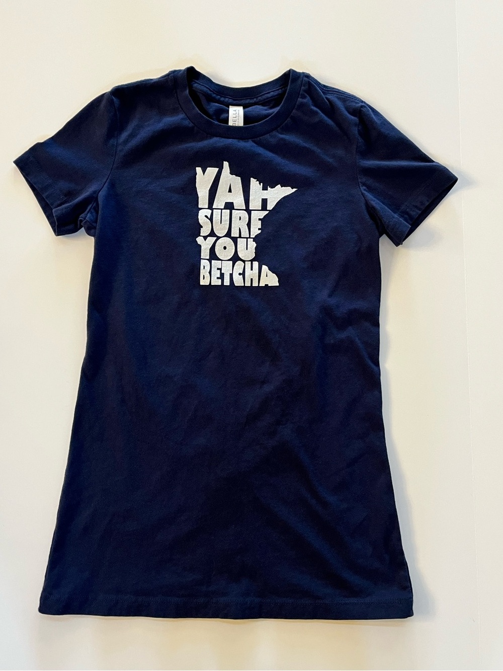 Bella Canvas Navy Tee Yah Sure You Betcha Minnesota Graphic Tee Size Small